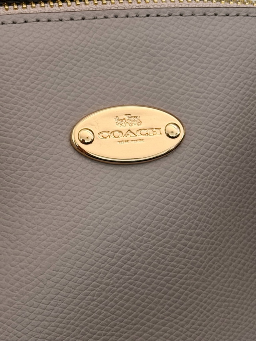 Coach Taupe Dome Satchel with Gold Plaque - Picture 3 of 8